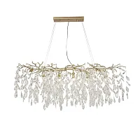 Люстра подвесная Brillo 3056-10P Favourite прозрачная на 10 ламп, основание матовое золото в стиле флористика Люстра подвесная Brillo 3056-10P Favourite прозрачная на 10 ламп, основание матовое золото в стиле флористика